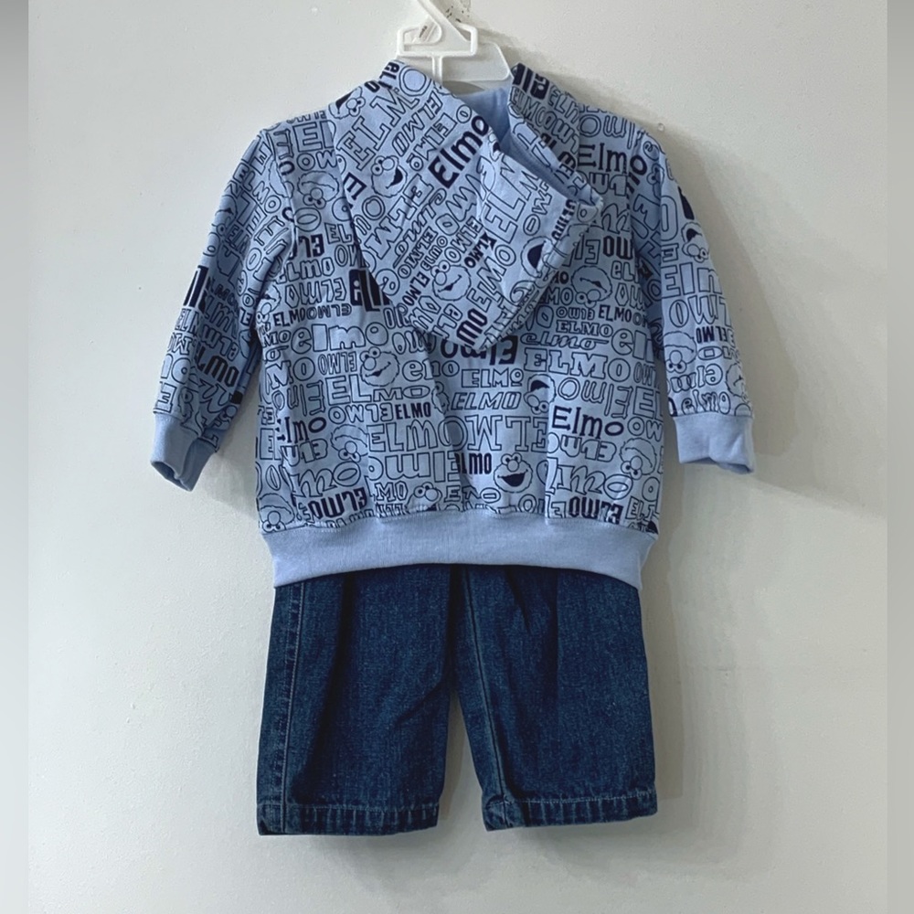 NWT* Elmo Denim/Hoodie Set - Picture 2 of 4